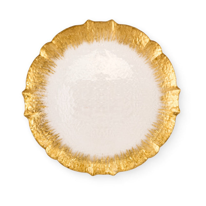 NUVOLE DI STOFFA Sottopiatto in Vetro Bordo Oro D.33 cm