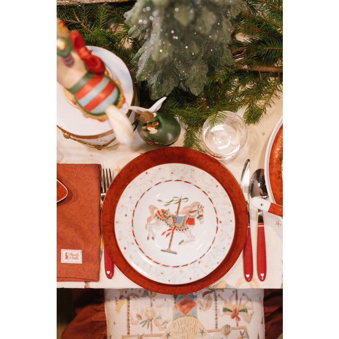 NUVOLE DI STOFFA Set 18 Piatti da Portata in Porcellana "LA GIOSTRA DI AMELIE"