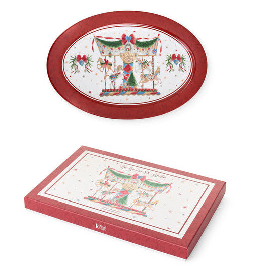 NUVOLE DI STOFFA Vassoio con Giostra in Porcellana "LA GIOSTRA DI AMELIE" con Scatola