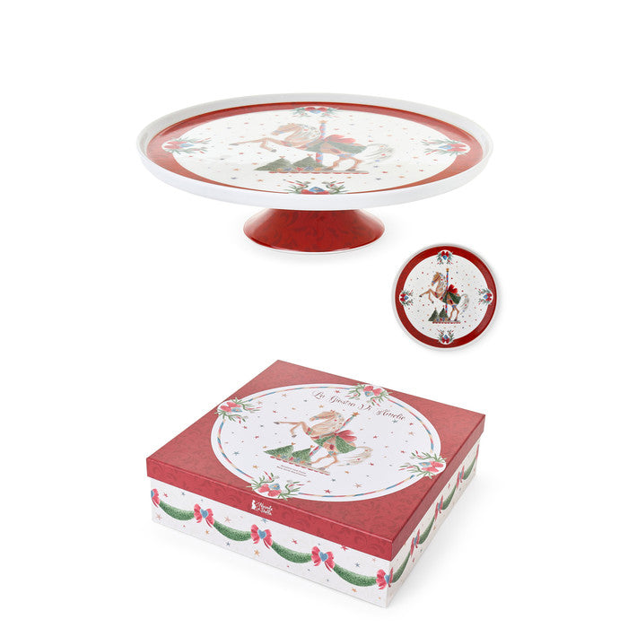 NUVOLE DI STOFFA Alzatina in Porcellana con Scatola "LA GIOSTRA DI AMELIE"