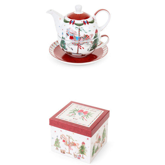 NUVOLE DI STOFFA Tea For One in Porcellana con Scatola "LA GIOSTRA DI AMELIE"