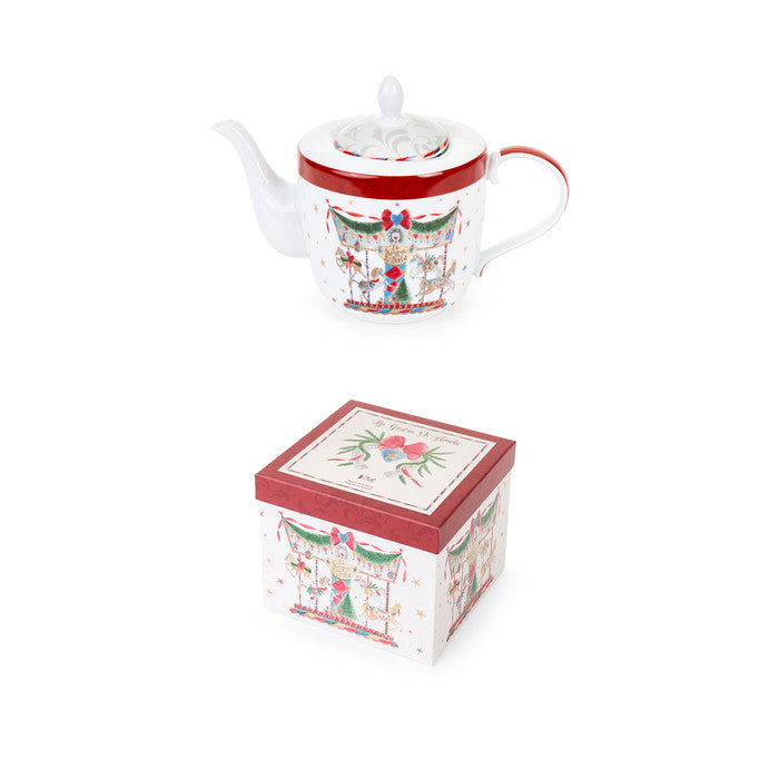 NUVOLE DI STOFFA Teiera in Porcellana con Scatola "LA GIOSTRA DI AMELIE"