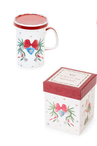 NUVOLE DI STOFFA Tazza in Porcellana con Coperchio e Scatola "LA GIOSTRA DI AMELIE"