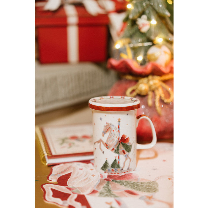 NUVOLE DI STOFFA Tazza in Porcellana con Coperchio e Scatola "LA GIOSTRA DI AMELIE"