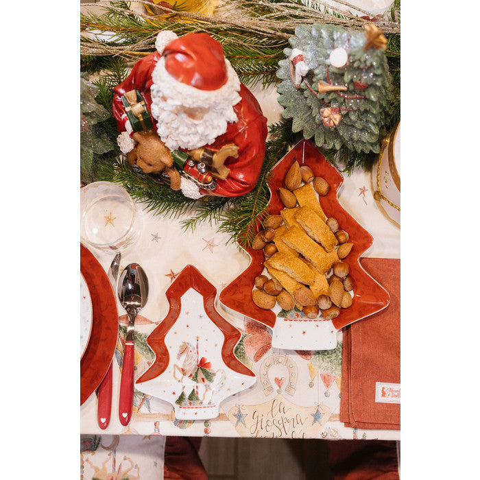 NUVOLE DI STOFFA Set 2 Piatti Albero in Porcellana con Scatola "LA GIOSTRA DI AMELIE"