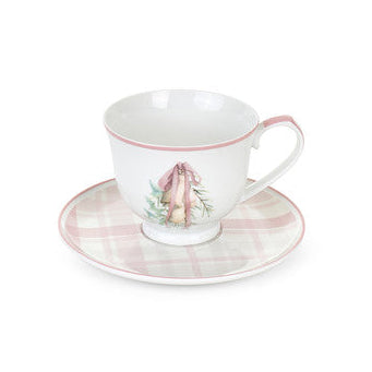 NUVOLE DI STOFFA Set da 2 Tazze con Piattino in Porcellana "DARLING"