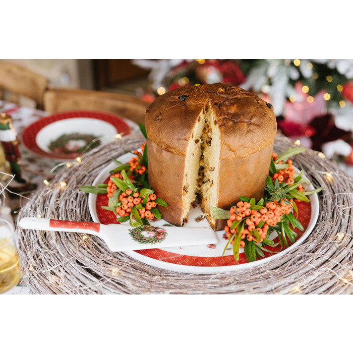 NUVOLE DI STOFFA Piatto con Palatorta in Porcellana con Scatola "STORIA DI NATALE"