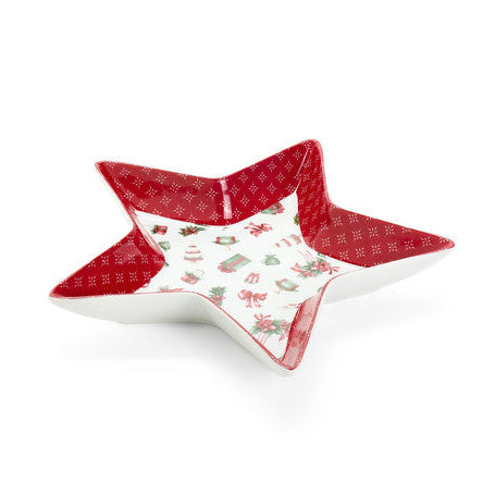 NUVOLE DI STOFFA Set 2 Piatti Stella Portacioccolatini "STORIA DI NATALE"