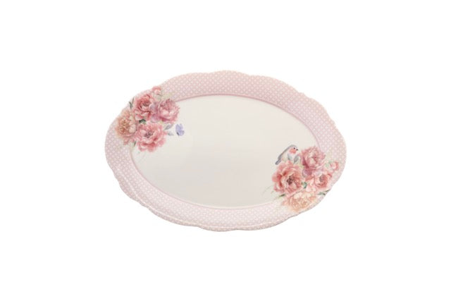 NUVOLE DI STOFFA Piatto da Portata in Porcellana con Scatola "FIORIRÀ"