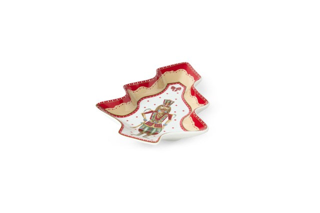 NUVOLE DI STOFFA Set 2 Piatti Albero "VINTAGE TOYS" in Porcellana con Scatola