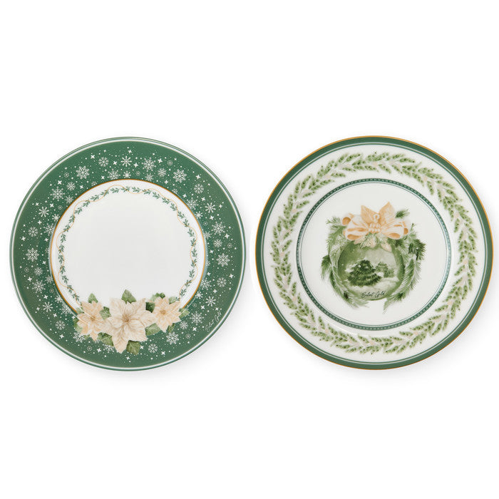 NUVOLE DI STOFFA Piattini Dolce e Frutta "SILENT GOLD" — Set da 2 pezzi