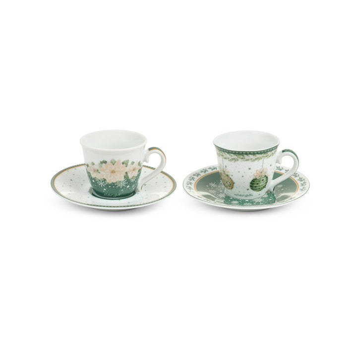 NUVOLE DI STOFFA Tazzina da Caffè con Piattino "SILENT GOLD" — Set da 2 in Scatola Regalo