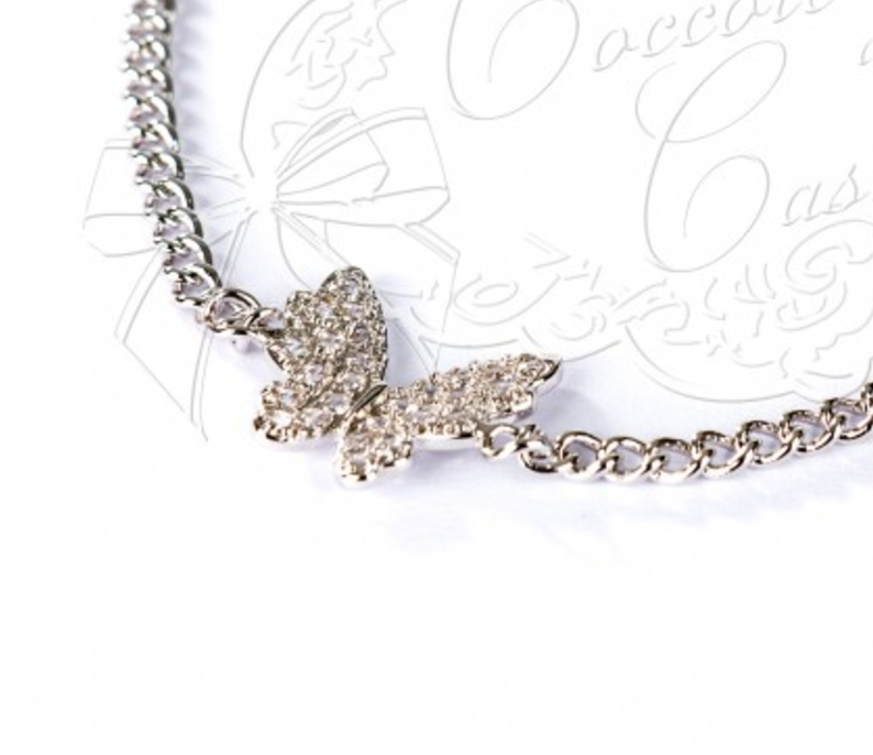 COCCOLE DI CASA Bracciale Farfalla Argentato con Sacchetto