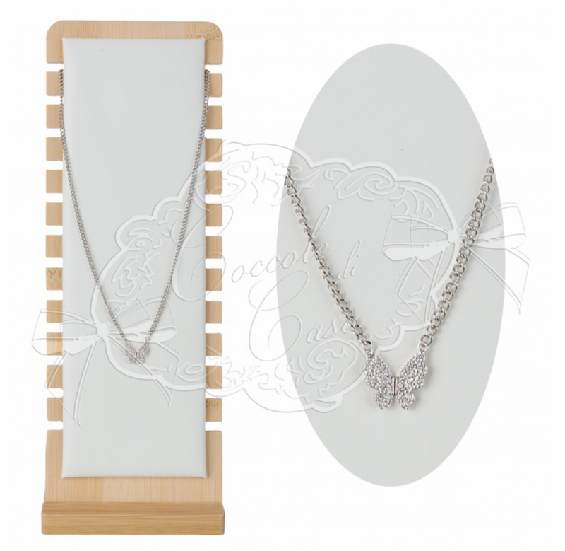 COCCOLE DI CASA Collana Farfalla Argentata con Sacchetto