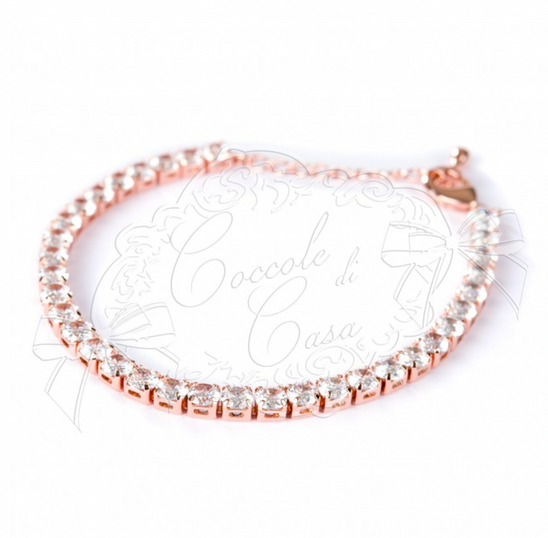 COCCOLE DI CASA Bracciale Tennis con Strass e Sacchetto