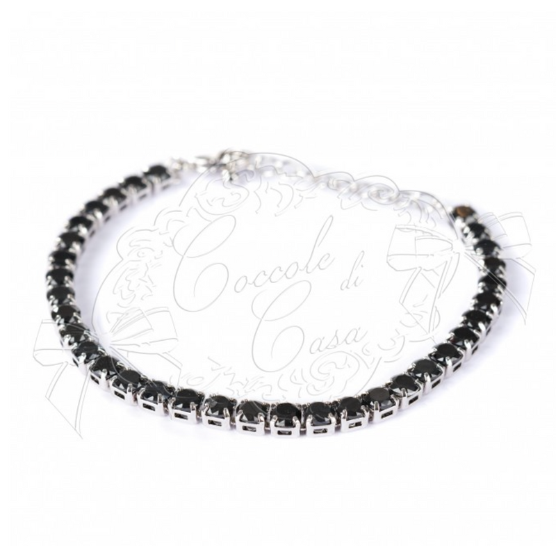 COCCOLE DI CASA Bracciale Tennis con Strass e Sacchetto