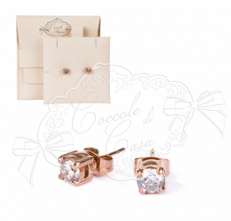 COCCOLE DI CASA Orecchini Punto Luce Oro Rosa con Sacchetto