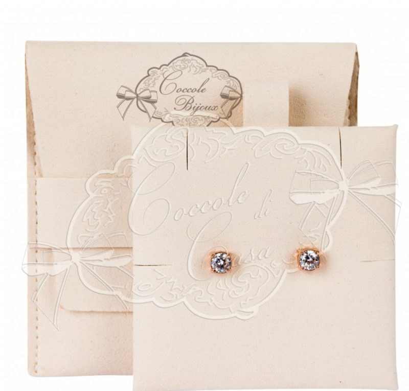 COCCOLE DI CASA Orecchini Punto Luce Oro Rosa con Sacchetto