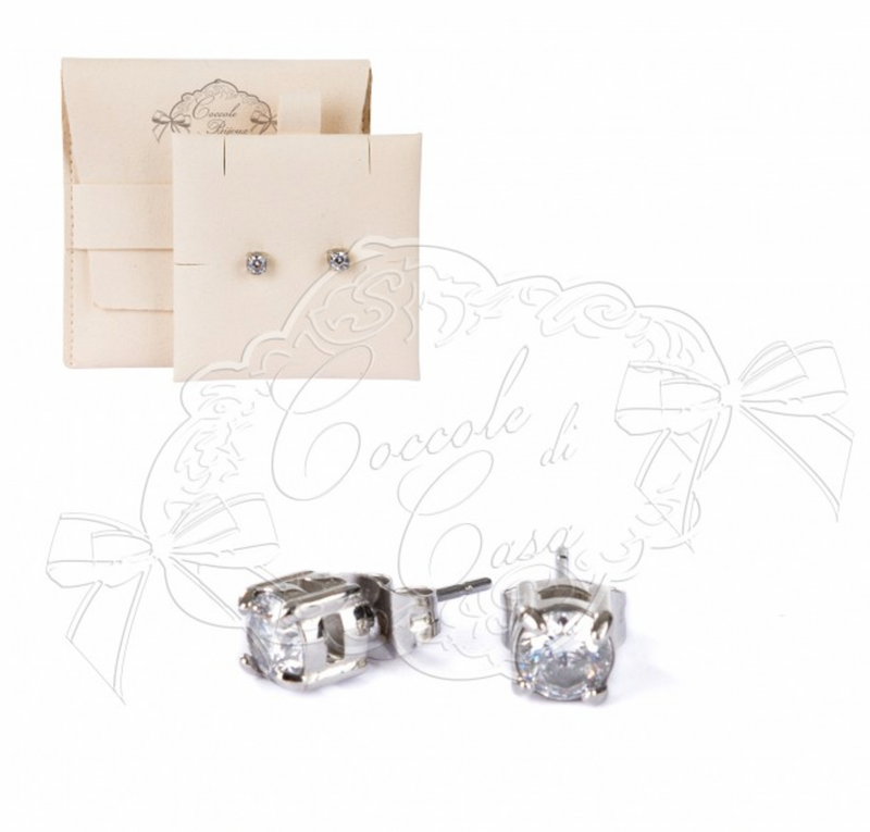 COCCOLE DI CASA Orecchini Punto Luce Argentati con Sacchetto