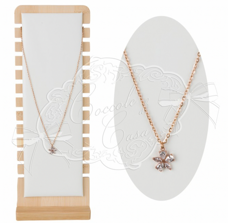 COCCOLE DI CASA Collana Margherita Punto Luce Oro Rosa con Sacchetto