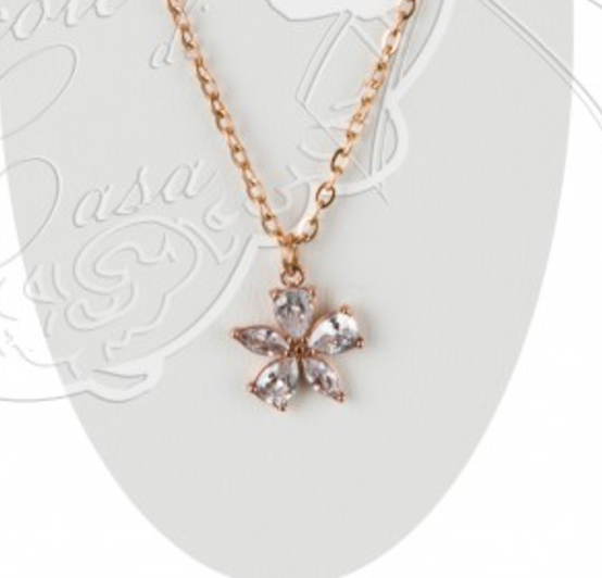 COCCOLE DI CASA Collana Margherita Punto Luce Oro Rosa con Sacchetto