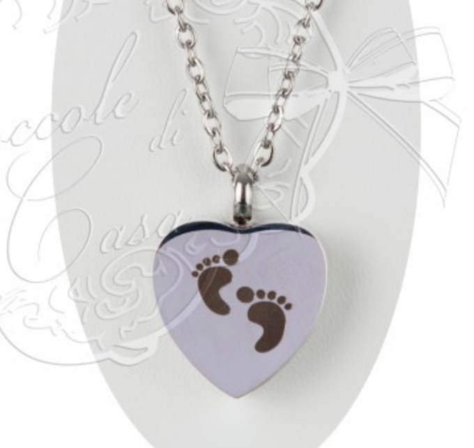 COCCOLE DI CASA Collana Nascita con Cuore e Sacchetto