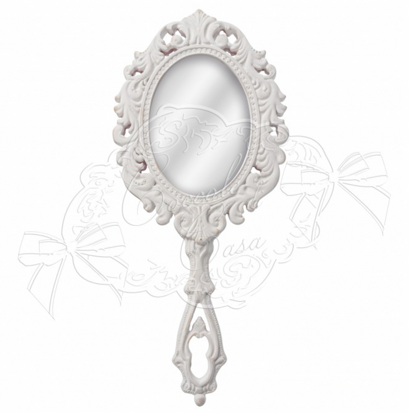 COCCOLE DI CASA Specchietto FLEUR Bianco in Resina