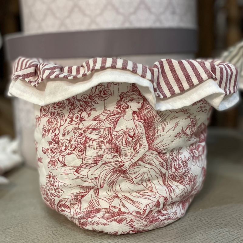 COCCOLE DI CASA Cestino Portapane Etoile Bordeaux