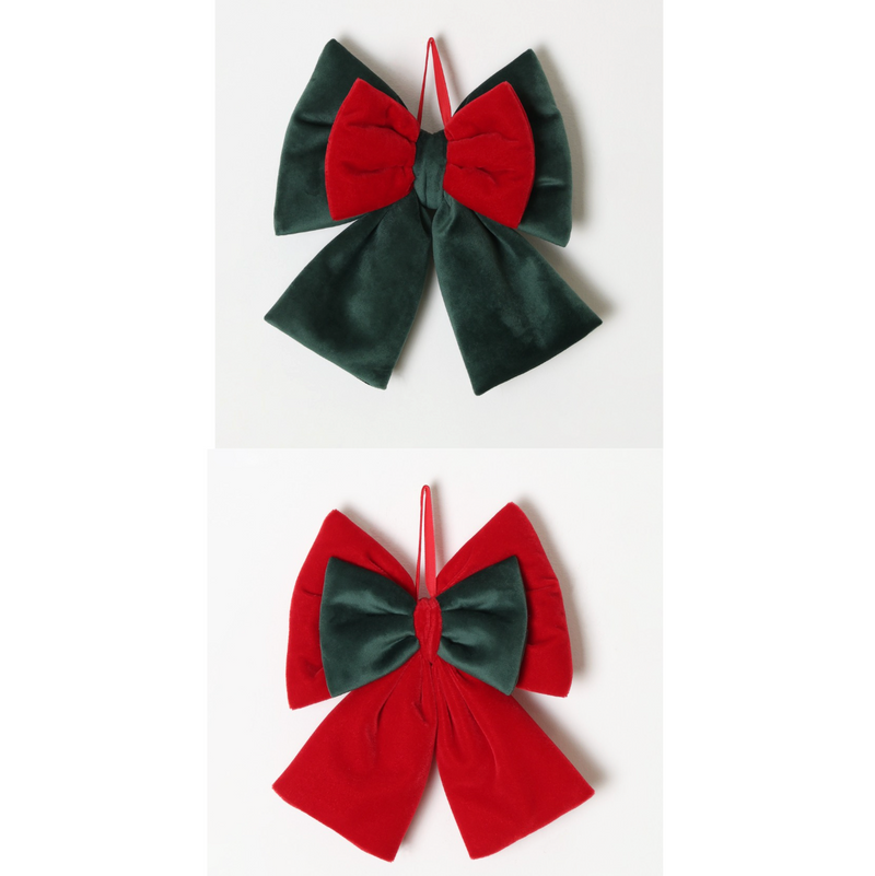 FIORI DI LENA Decoro Fiocco in Velluto Verde o Rosso
