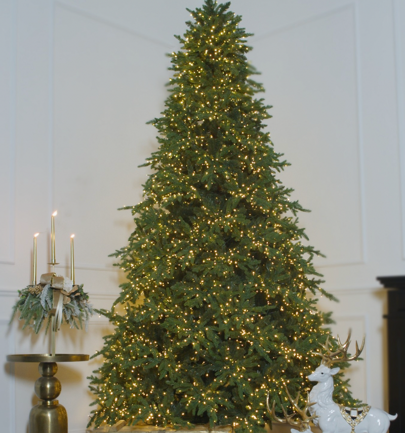 FIORI DI LENA Albero di Natale ST.MORITZ Pino Verde con Bacchetta Magica 5000 LED