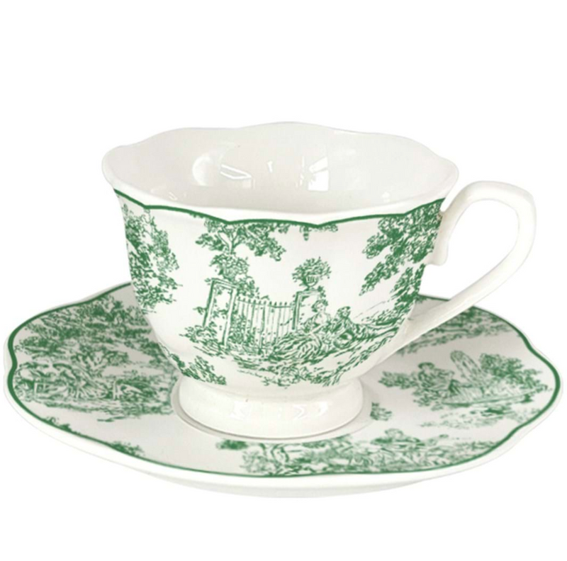 BLANC MARICLÒ Servizio 6 Tazzine Caffè Con Piattini “AFFINITÀ ELETTIVE” Verde In Porcellana 100 Ml