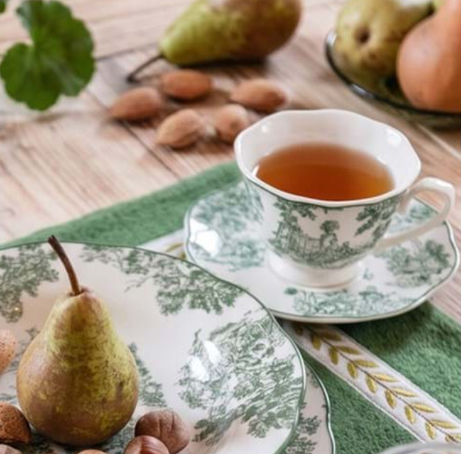 BLANC MARICLÒ Servizio 6 Tazzine Caffè Con Piattini “AFFINITÀ ELETTIVE” Verde In Porcellana 100 Ml