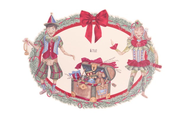 NUVOLE DI STOFFA Tovaglietta in Vinile Americana con Burattini "VINTAGE TOYS"