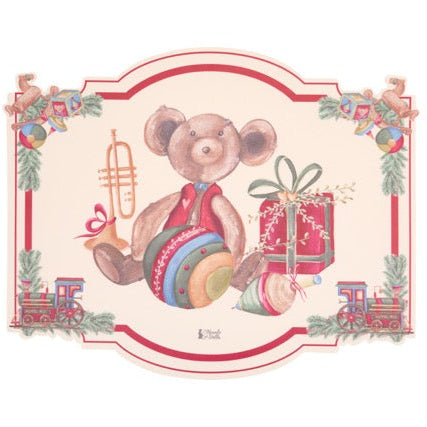 NUVOLE DI STOFFA Tovaglietta in Vinile con Orsetto "VINTAGE TOYS" 47.4 x 38 cm