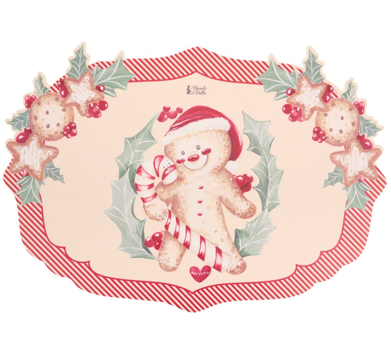 NUVOLE DI STOFFA Tovaglietta Americana Sagomata in Vinile "DELICIOUS CHRISTMAS" 49,5x35 cm