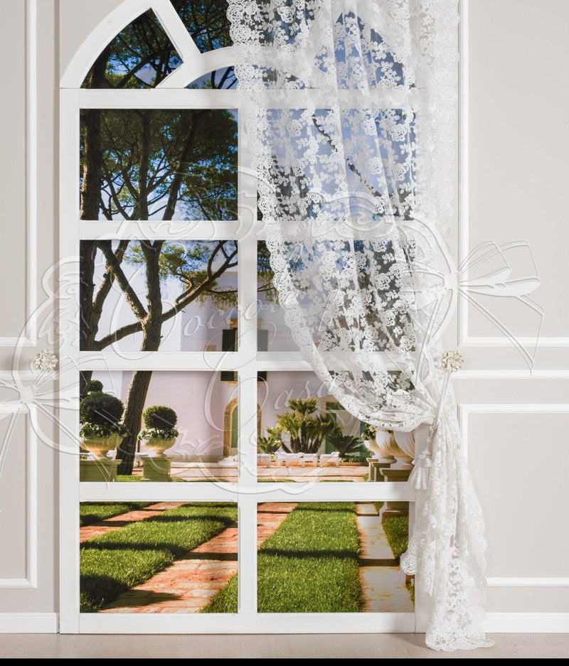 L.PEONY LACE CURTAIN 135X300CM