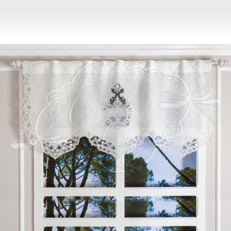 L.JASMINE LINEN VALANCE WITH LACE 177X85M