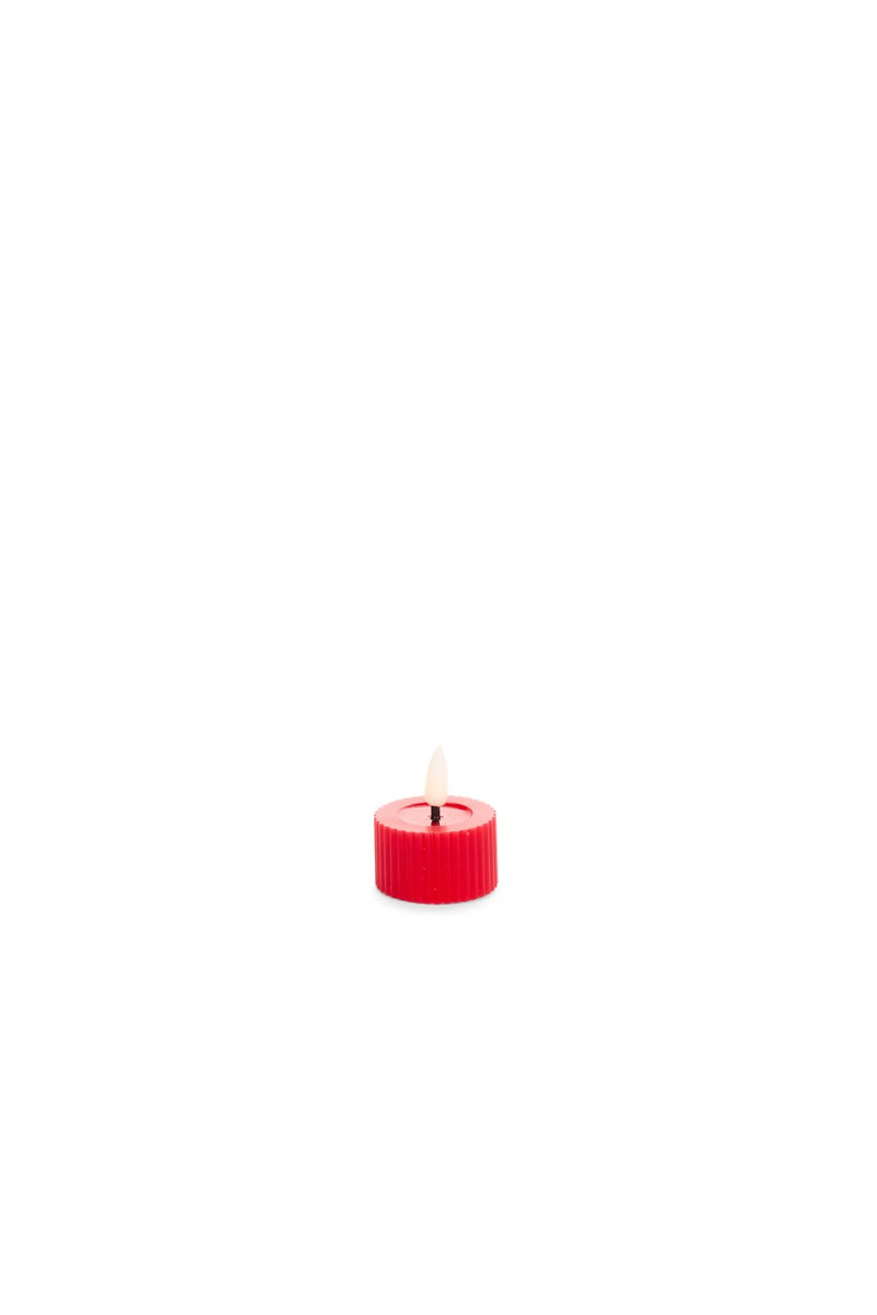 NUVOLE DI STOFFA Set 2 Candele Tealight con LED Rosso / Avorio