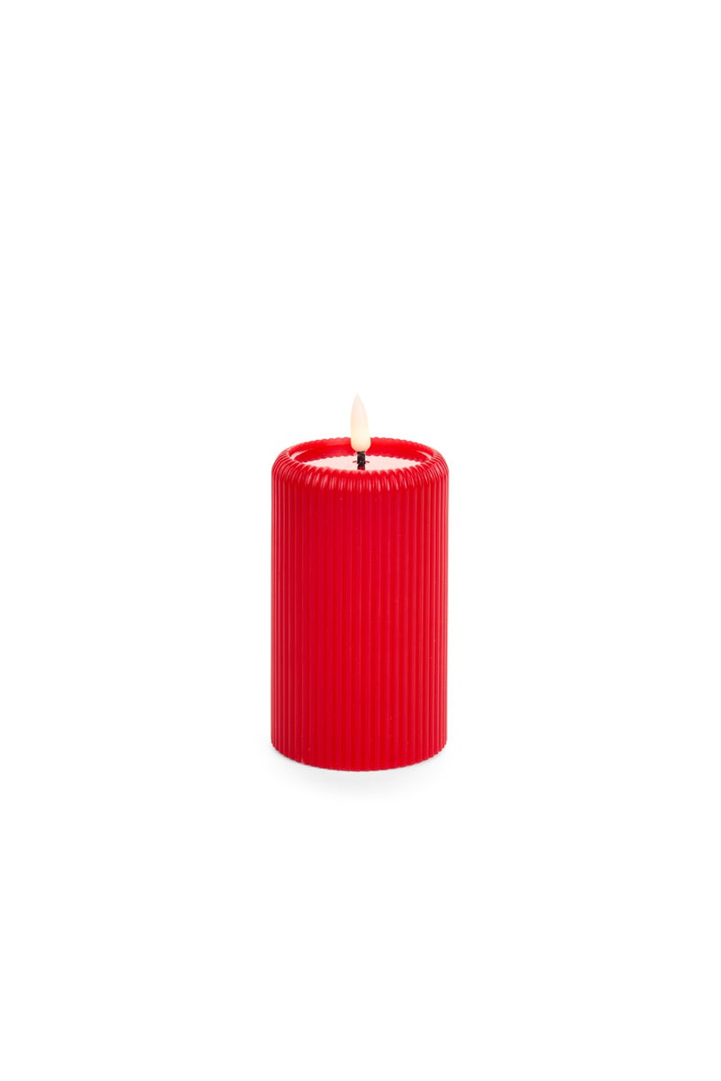 NUVOLE DI STOFFA Candela LED Rossa Verdone Avorio 7,5 X 7,5 X 12,5 Cm