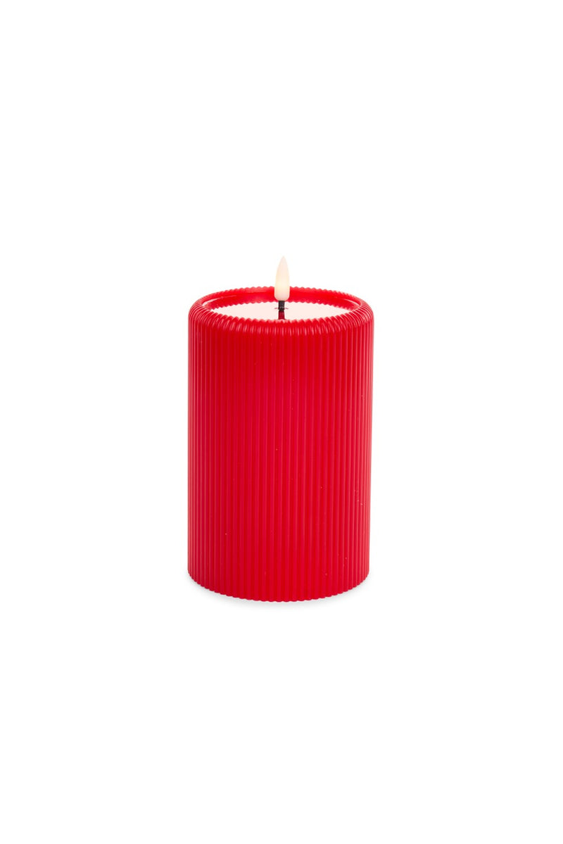 NUVOLE DI STOFFA Candela LED Rossa Verdone Avorio 10 X 10 X 15 Cm