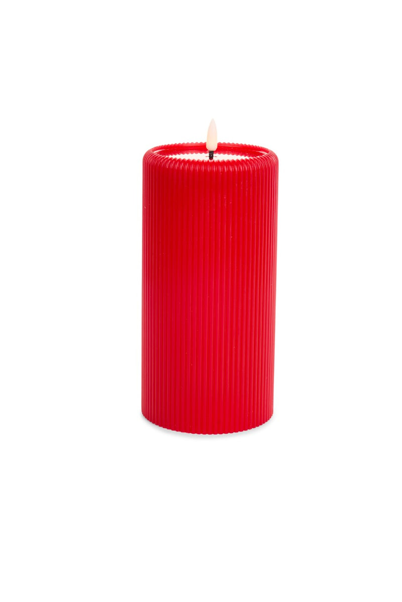 NUVOLE DI STOFFA Candela LED Rossa Verdone Avorio 10 X 10 X 20 Cm