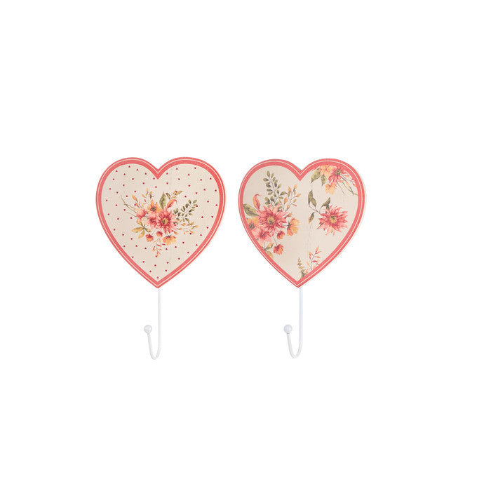 NUVOLE DI STOFFA Appendino a Muro Cuore "GIARDINO D'AUTUNNO" H 24x15x4,5 cm — 2 Varianti