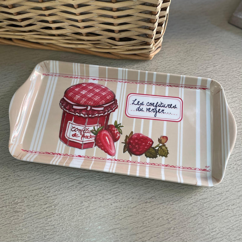 Vassoietto Rettangolare in Melamine con Fragole e Barattolo