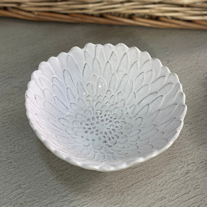 BLANC MARICLÒ Ciotola o Piatto Fondo Bianco Forma Fiore in Ceramica