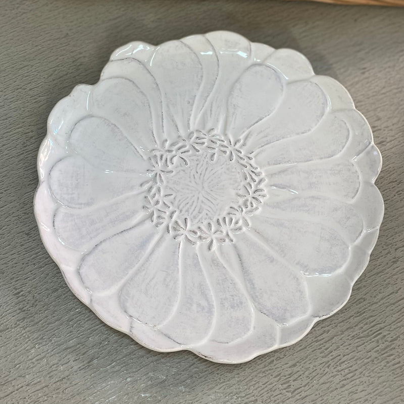 BLANC MARICLÒ Piatto Medio o Vassoio Bianco Forma Fiore in Ceramica
