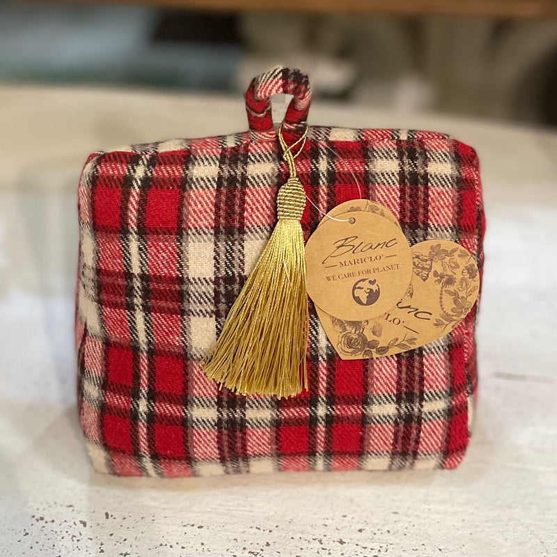 BLANC MARICLÒ Fermaporta Tartan in Lanetta