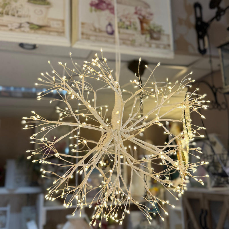 NUVOLE DI STOFFA Palla Luminosa in Metallo Bianco con 384 Led