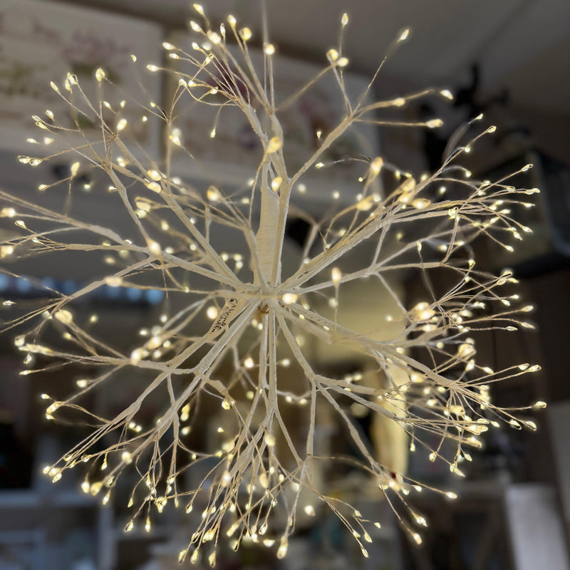 NUVOLE DI STOFFA Palla Luminosa in Metallo Bianco con 384 Led