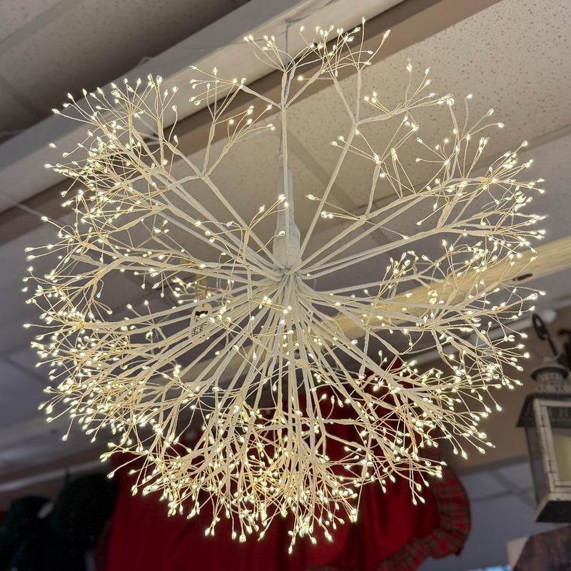 NUVOLE DI STOFFA Palla Luminosa in Metallo Bianco con 1200 led