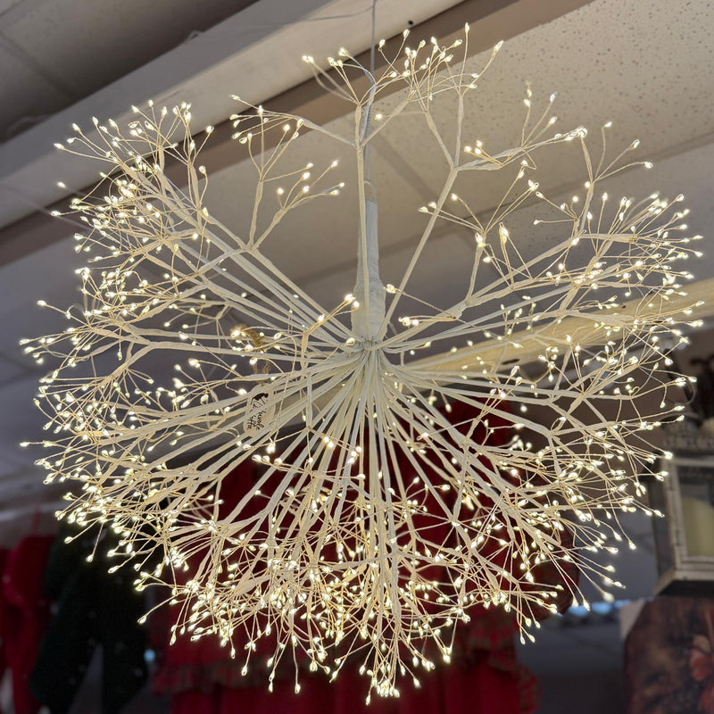 NUVOLE DI STOFFA Palla Luminosa in Metallo Bianco con 1200 led